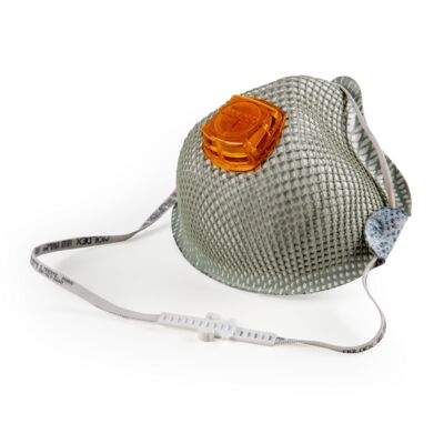 Particulate Respirator, N95, Disposable Respirator, Industrial, organic vapors, handystrap, hang down strap, ventex valve, exhale valve, small
