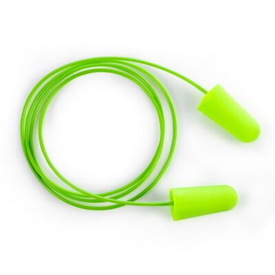 Disposable Earplugs, Foam Earplugs, Corded, NRR 33, Pura-Fit, Green, Tapered Earplugs