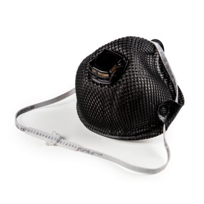 Particulate Respirator, N95, Disposable Respirator, Industrial, organic vapors, special ops, handystrap, hang down strap, black, ventex valve, exhale valve, small