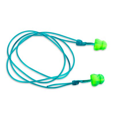 Moisturizing, Earplugs, Disposable Earplugs, Foam Earplugs, Hydrating, Comfort, Soft Foam, low-pressure foam, NRR 31, with cord, Curved Stem