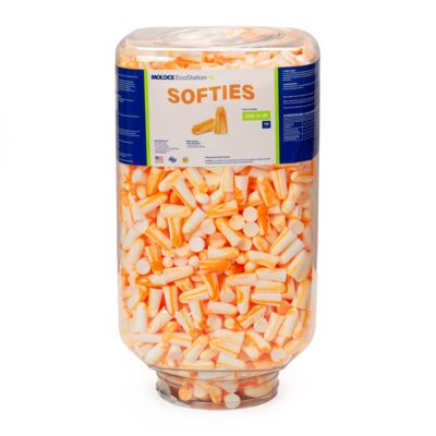 Earplug Dispenser Refill, 750 PAIR, Softies Foam Earplug, NRR 33, Bagged, Compliance, Disposable Earplugs