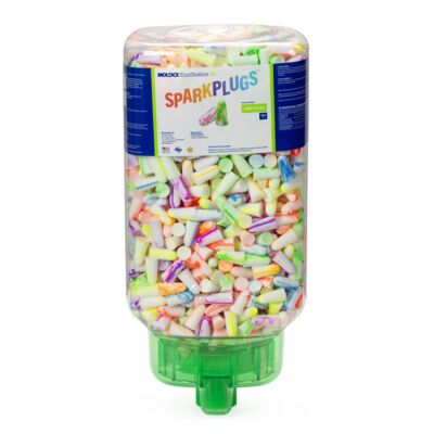 Earplug Dispenser, 750 PAIR, Sparkplugs Foam Earplug, NRR 33,  Uncorded,Bagged, Compliance, Disposable Earplugs