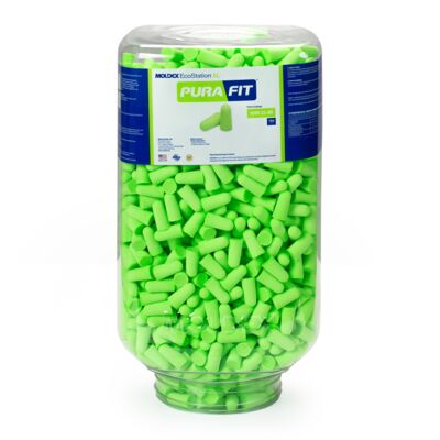 Earplug Dispenser Refill, 750 PAIR, Pura-Fit  Foam Earplug, NRR 33,  Uncorded, Bagged, Compliance, Disposable Earplugs