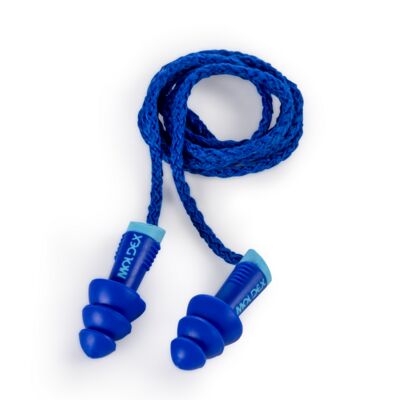 Reusable Earplugs, Co-Molded, Bagged, Metal Detectable, Food Prep, NRR 27