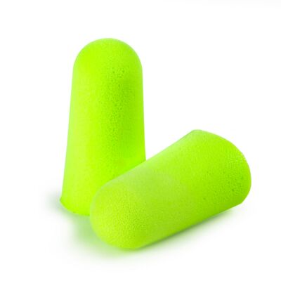 Foam Earplugs, Disposable Earplugs, NRR 33, Pura-Fit, Green, Tapered, Uncorded