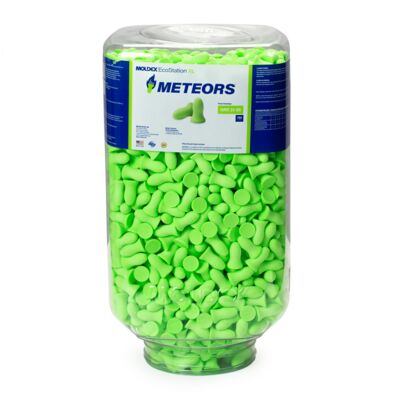 Earplug Dispenser Refill, 750 PAIR, Meteors Foam Earplug, NRR 33,  Uncorded, Bagged, Compliance, Disposable Earplugs
